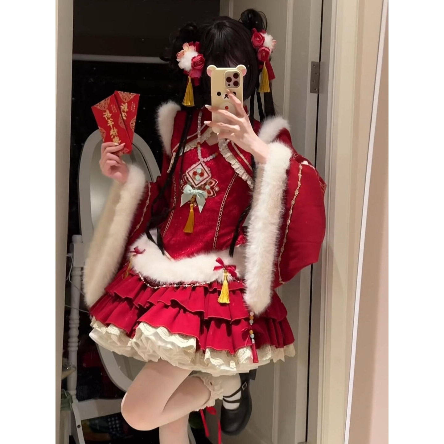 新中式可爱改良旗袍Lolita蛋糕裙