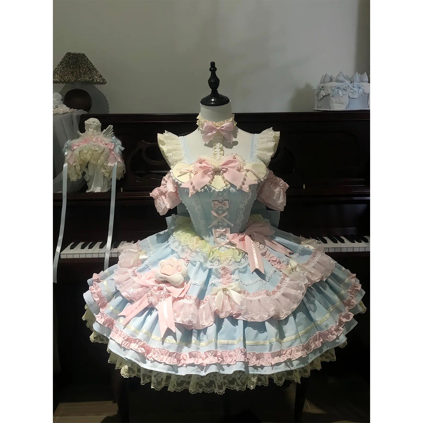 蓝粉糖果色Lolita裙华丽大小姐