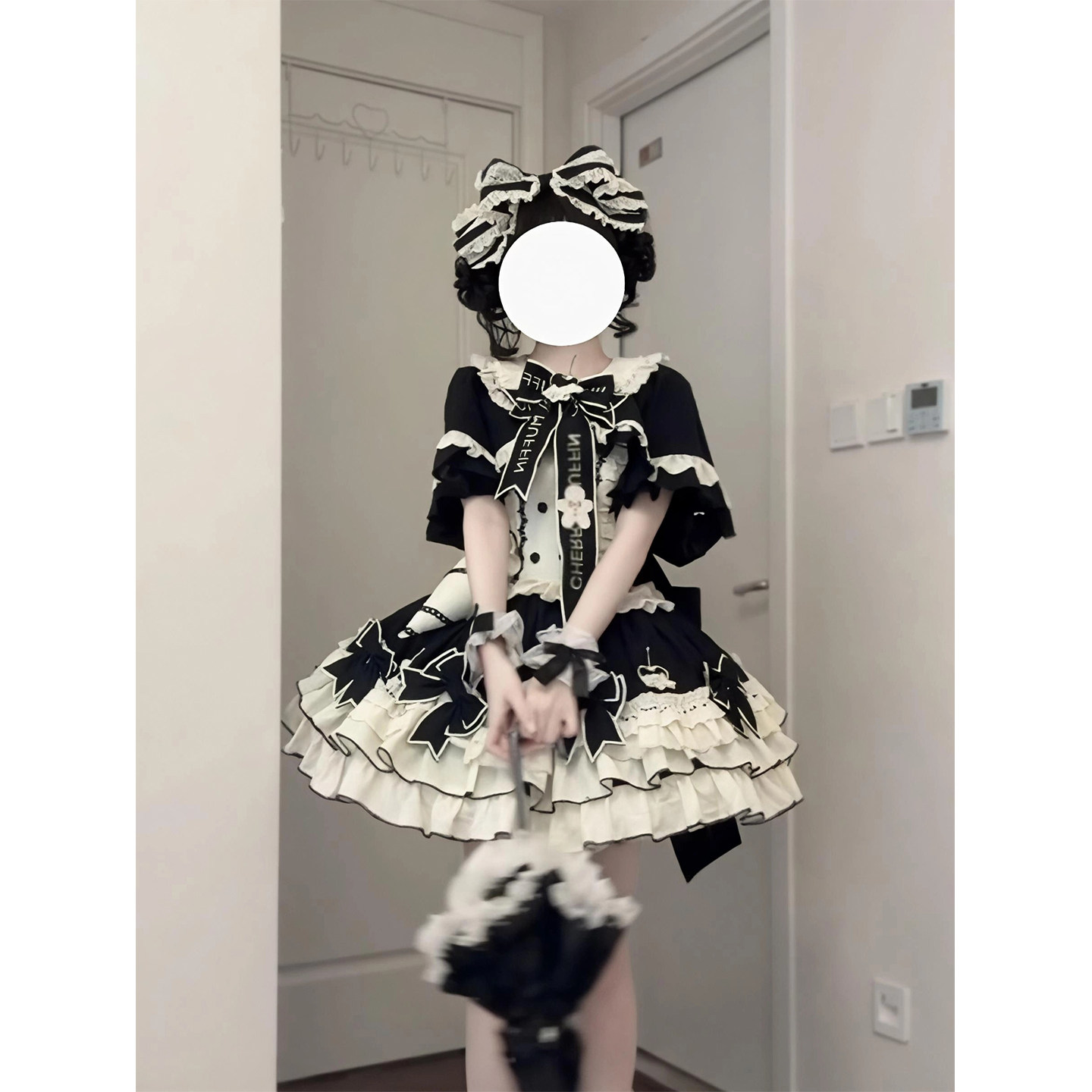 甜美可爱奶油裱花师黑白lolita