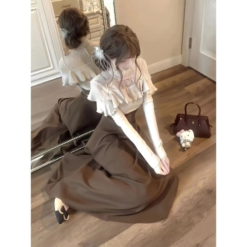 温柔清楚系大小姐古着甜美两件套