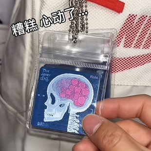 蔷薇骷髅光栅卡创意多变ct胶片风骷髅小挂件多功能书包挂坠送女友