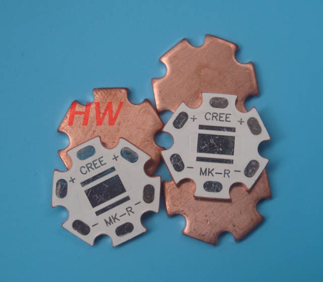 cree科锐尺寸7070灯珠xhp70mkr大功率led专用六角热电紫铜基板