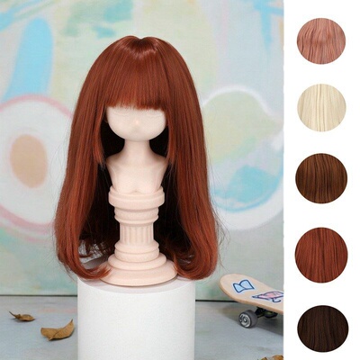 雾岛 BJD SD MDD娃娃假发毛坯3/4/6分齐刘海内扣柔软丝假毛假发套