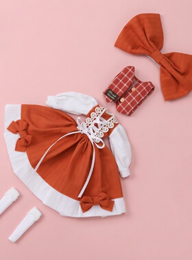 雾岛小布娃衣blythe娃娃衣服可爱英伦风格ob24和ob22换装裙子套装