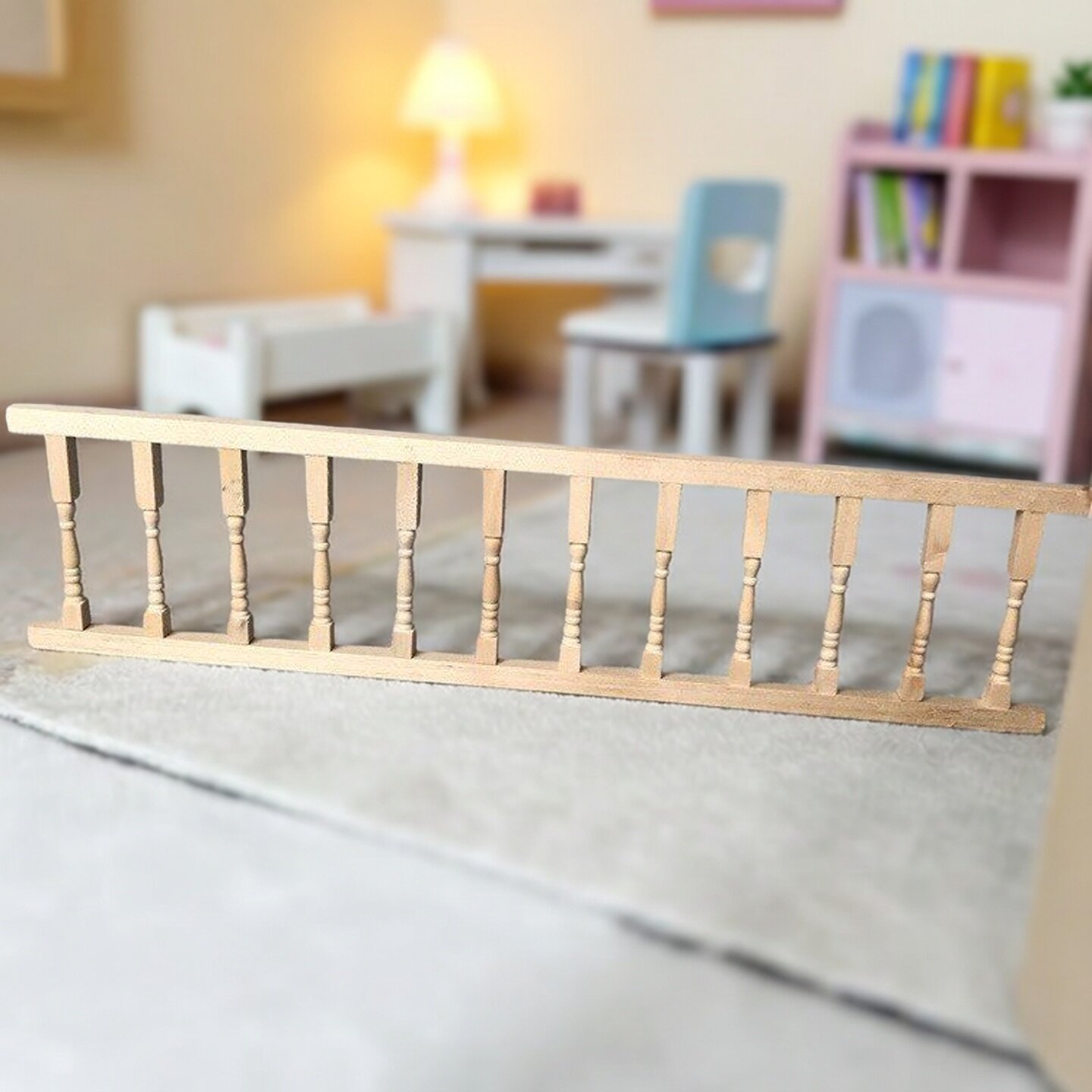 1:12迷你玩具模型娃娃屋配件装修素材DOLLHOUSE木质袖珍扶手栏杆