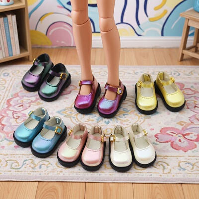 雾岛8分BJD关节娃娃ob24小鞋子搭扣单扣亮皮鞋百搭换装着替鞋子