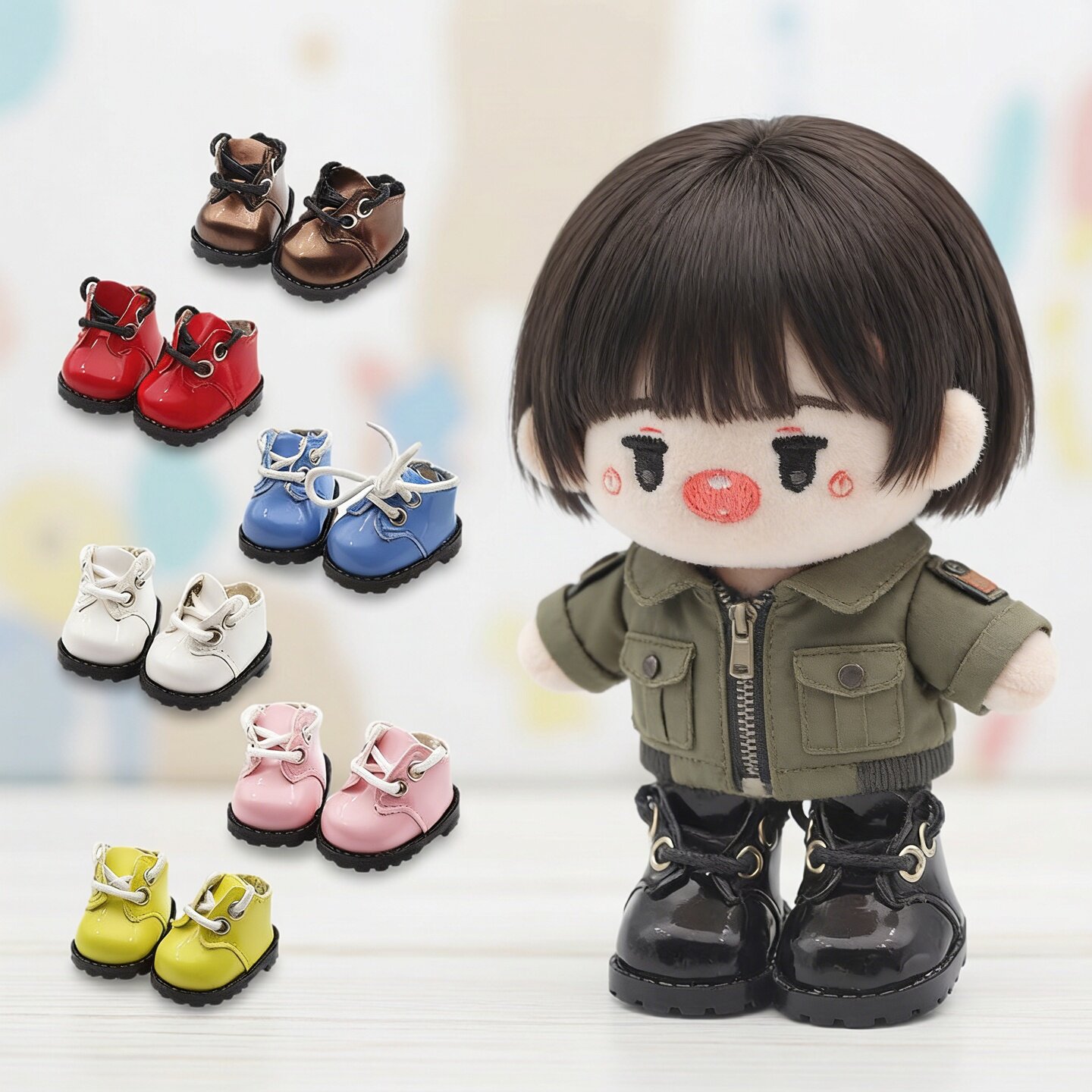 10-17cm棉花娃娃通用鞋子英伦风小皮鞋男女娃通用西装礼服搭配鞋