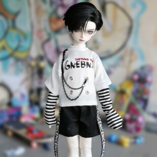 bjd娃娃30/45/60cm娃衣sd娃娃衣服裤子T恤条纹袖套346分娃衣套装