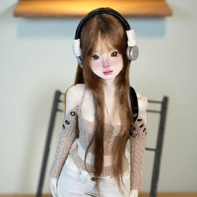 雾岛 bjd娃娃假发3分4分6分mdd高温丝SD齐刘海长直发毛坯发假发