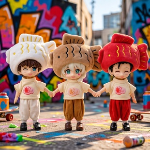 OB11娃衣鲷鱼烧套装12分素体可穿BJD娃娃衣服配饰GSC粘土人p9p10