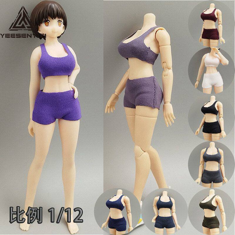 1/12运动背心平角短裤素体15CM机娘兵人12分BJD可动娃娃棒球衣服