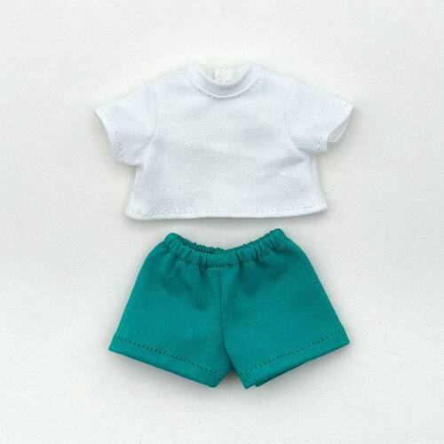 雾岛1/8分bjd娃娃衣服纯棉短袖T恤短裤素体玩偶上衣工装裤子套装