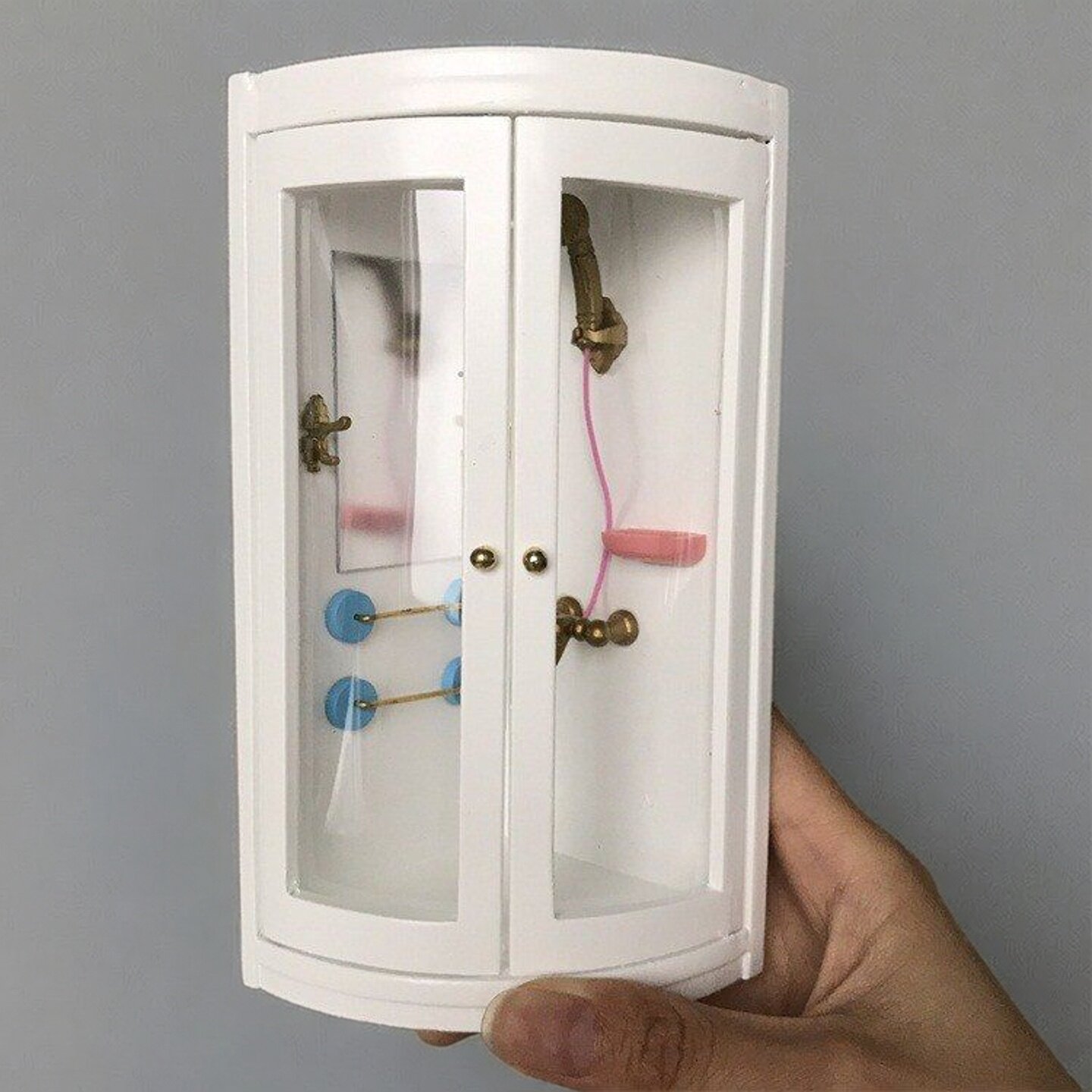 1:12娃娃屋diy小屋迷你家具模型道具过家家玩具超仿真淋浴房浴室