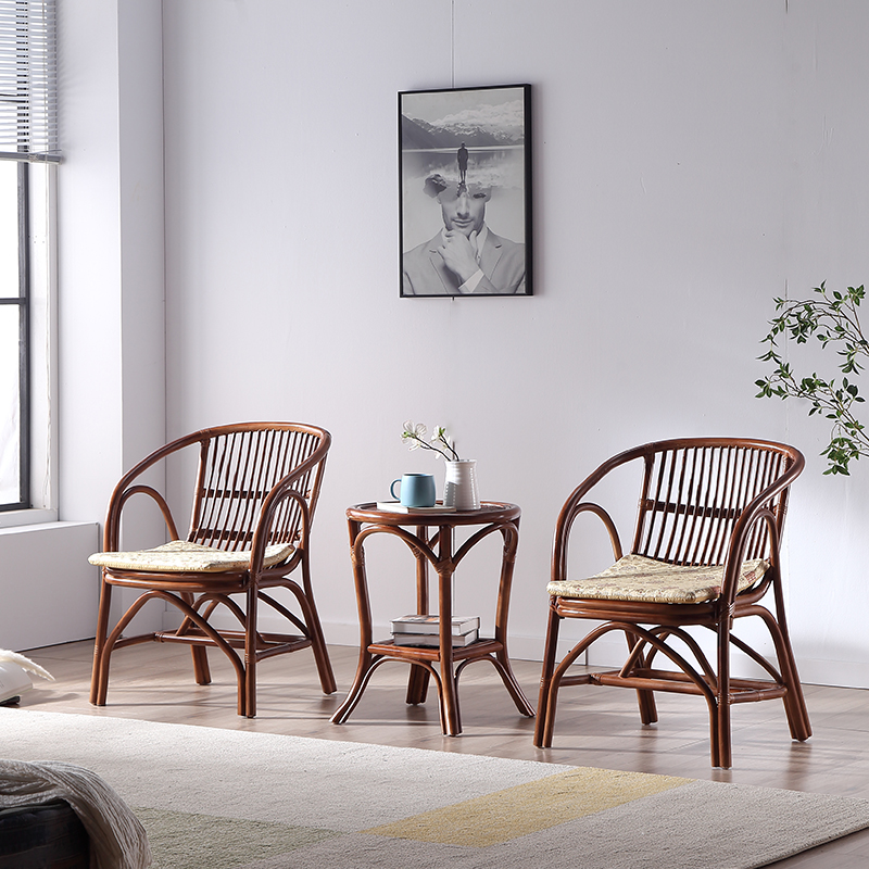 藤椅三件套阳台桌椅组合庭院民宿