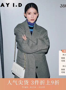 FRAY I.D秋冬通勤时尚单排扣翻领长袖西装外套FWFC235006