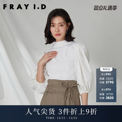 FRAYI.D圆领泡泡袖针织衫