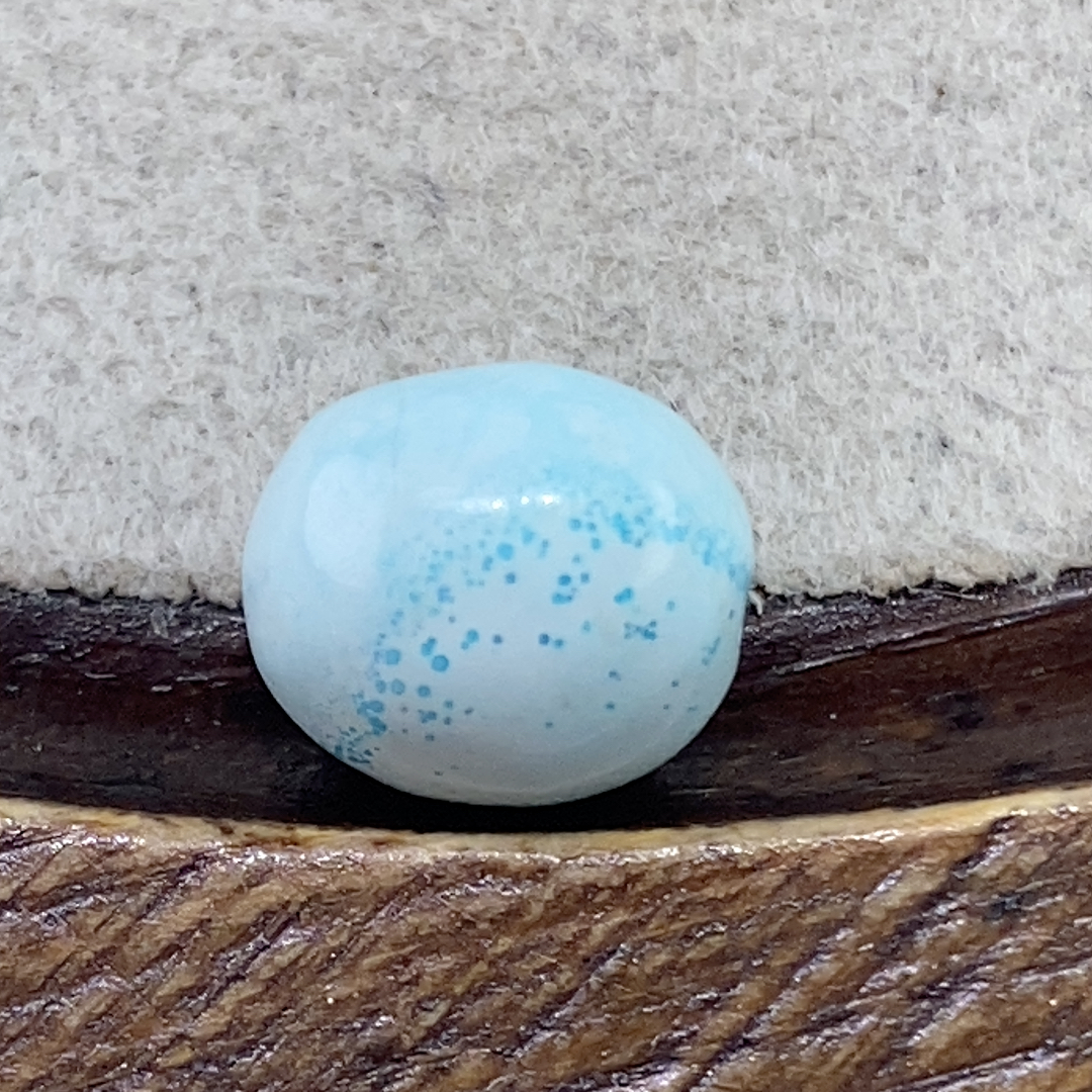 36号绿松石蓝白果冻料水波纹枣珠7.6mm