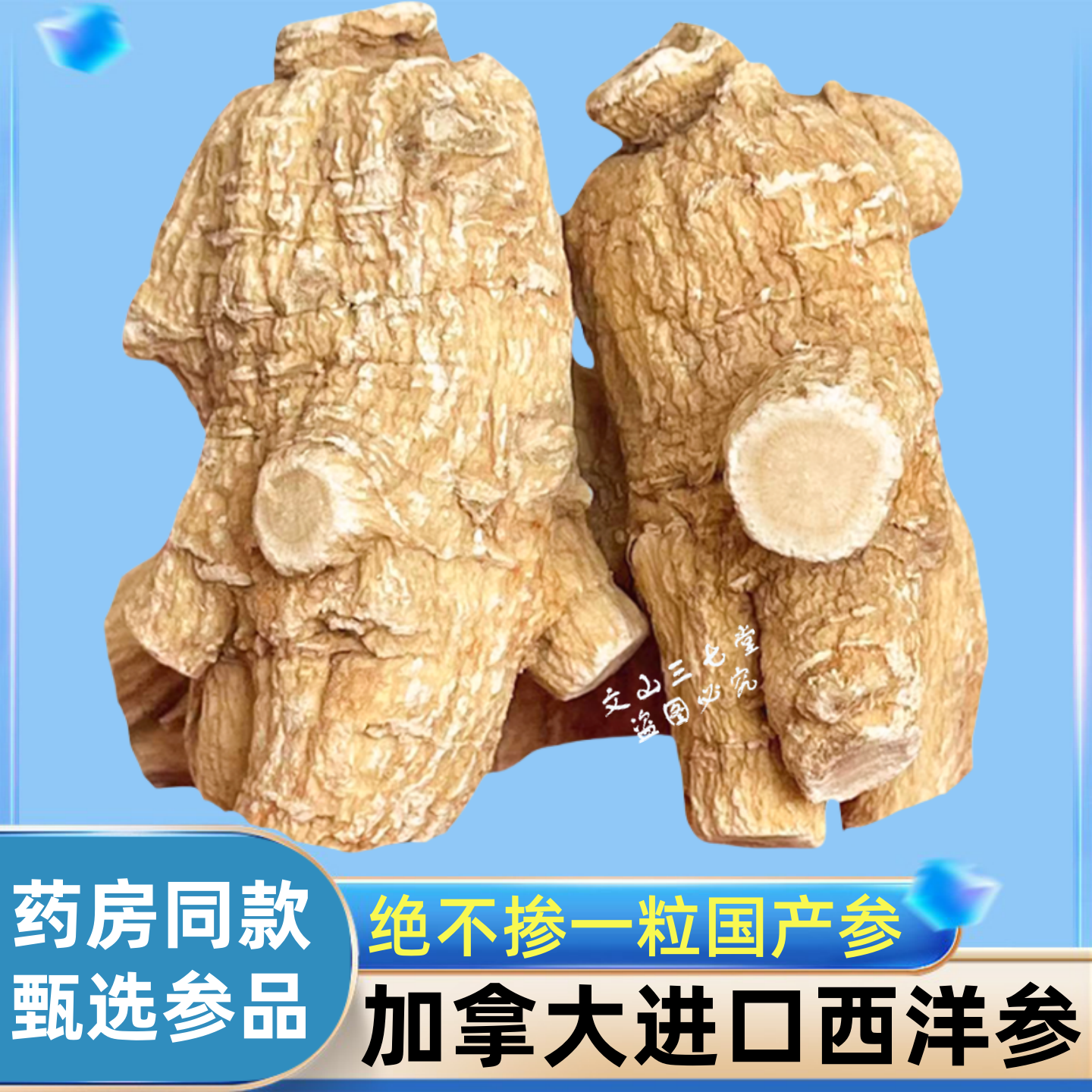 西洋参整根正品官方旗舰店加拿大原装进口花旗参人参中药材泡水