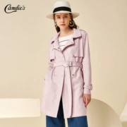 Áo khoác dạ màu hồng phổ biến 2019 mới cho nữ mùa thu dài học sinh phiên bản Hàn Quốc của áo khoác đầu gối - Trench Coat