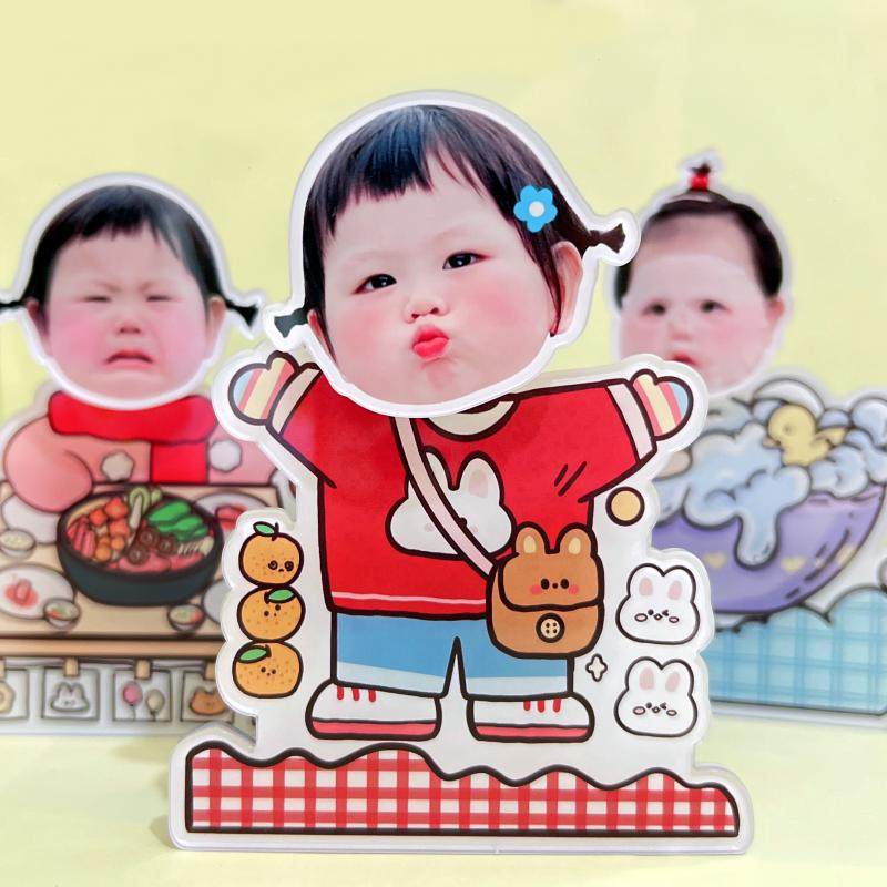 可爱摇一摇表情摇头摆件来图定制亚克力diy车载摇摆卡通动漫桌摆