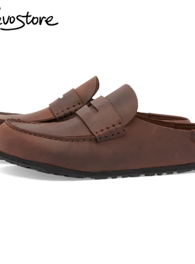 Birkenstock Naples Wrapped 皮质 男平底拖鞋包头鞋穆勒鞋休闲鞋