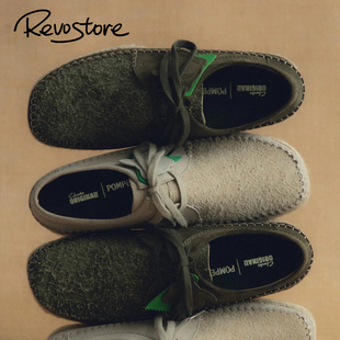 Pompeii x Clarks Weaver 复古低帮男休闲袋鼠鞋麂皮系带运动鞋