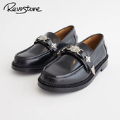 休闲皮鞋 Toga 一脚蹬 Loafer 皮革低帮金属扣女乐福鞋 Pulla Metal