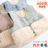 儿童羊毛保暖马甲男童德绒加厚坎肩女童夹棉背心护肚中大童马夹冬