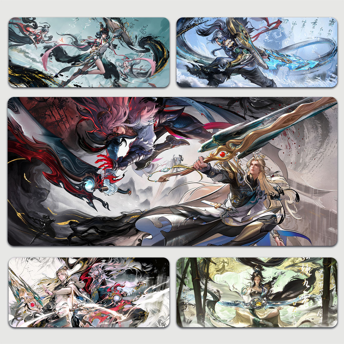 王者荣耀墨染江湖鼠标垫公孙离李信伽罗超大防水锁边书桌垫