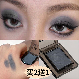 单色哑光烟熏眼影暗黑灰色烟灰深灰冷调高冷便携款小盘欧美妆拉丁