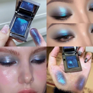 变色龙土豆泥烟熏蓝单色眼影盘偏光黑紫绿爆闪夜店拉丁舞冷调神秘