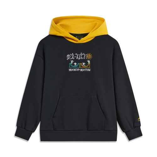 Lining/李宁运动生活系列儿童休闲宽松套头连帽卫衣YWDT303