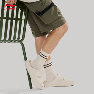 李宁运动生活系列拖鞋男户外轻便凉拖厚底休闲透气凉拖 AGAU005