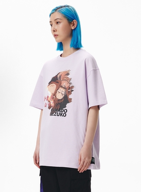 李宁LNG x 鬼灭之刃联名款SS22印绣提花休闲短袖T恤女款FABB002