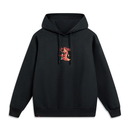 李宁男子中国文化运动休闲连帽长袖卫衣套头衫AWDU049