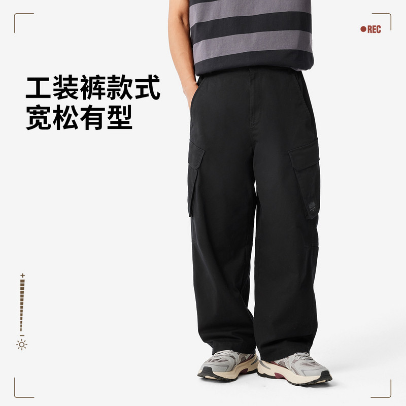 李宁工装裤男款时尚阔腿