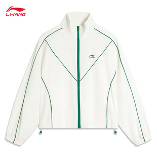 运动上衣AFDU540 翻领夹克时尚 李宁运动风衣女外套2024秋款 薄款