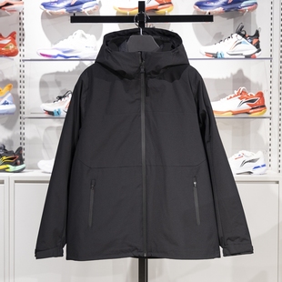 李宁正品健身系列女子拒水防泼宽松三合一羽绒内胆冲锋衣AWBU026