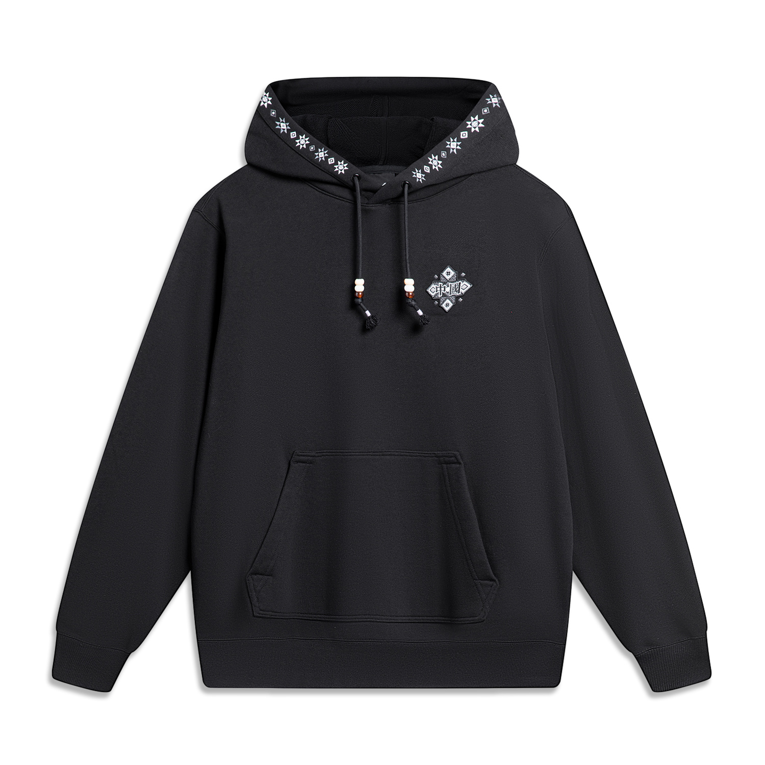 李宁卫衣男子秋冬运动潮流时尚棉质舒适套头连帽运动上衣AWDTE33