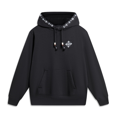 李宁卫衣男子秋冬运动潮流时尚棉质舒适套头连帽运动上衣AWDTE33