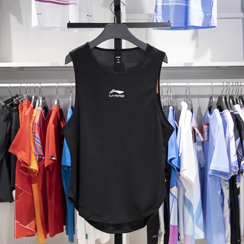 李宁速干背心男士2024夏季篮球健身跑步运动无袖上衣YVSU031