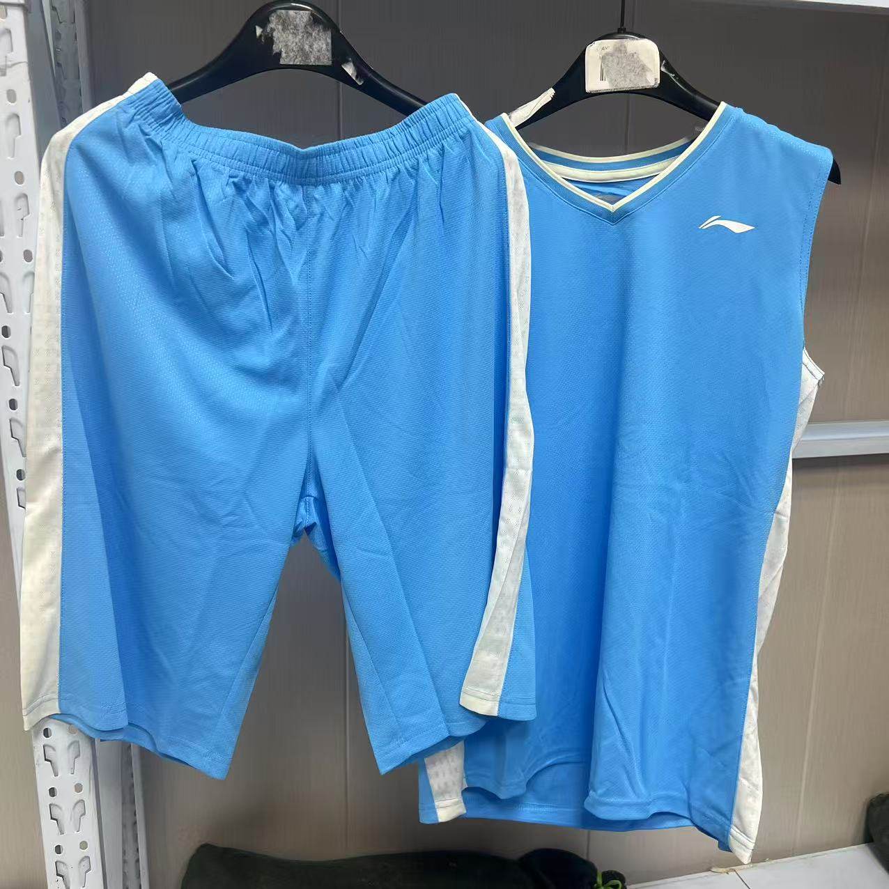 《购买前看详情B品》李宁无袖夏季男款篮球服休闲清爽套装DDDD001