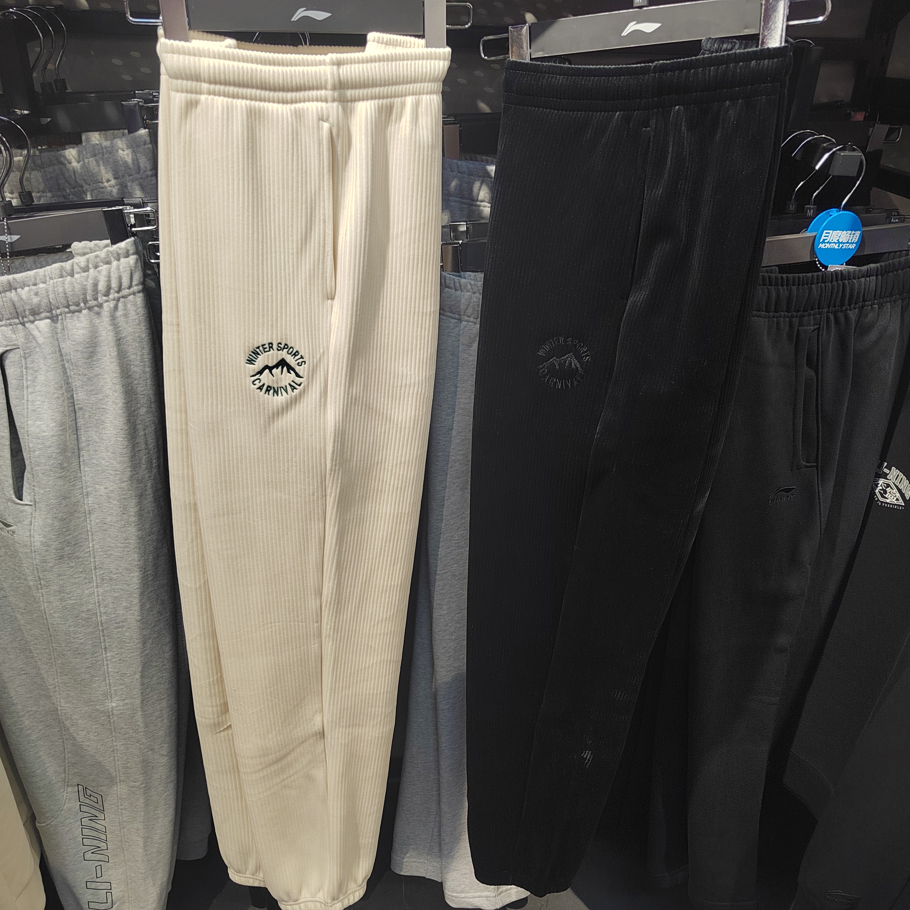 李宁女子休闲裤2024秋冬新款毛圈运动时尚潮流百搭卫裤 AKXU620