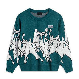 印花圆领宽松长袖 男童韦德系列时尚 毛衣YMBT019 李宁冬季 Lining