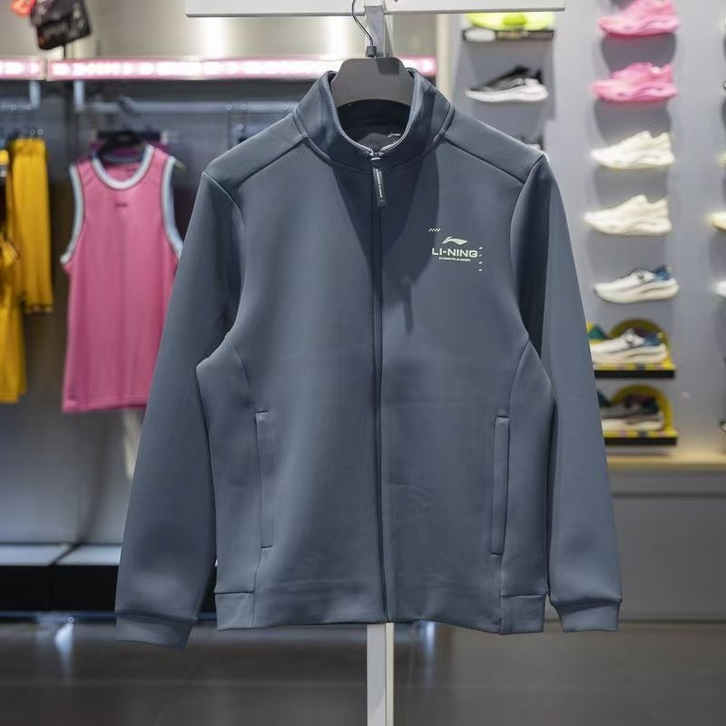 李宁跑训系列男子立领保暖外套训练开衫无帽卫衣运动上衣AWDU179
