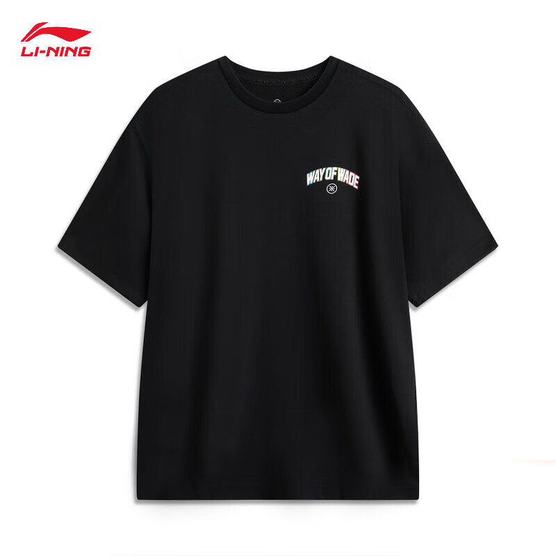 李宁男子短袖2024夏季新款百搭潮流透气圆领短袖文化T恤衫AHSU169