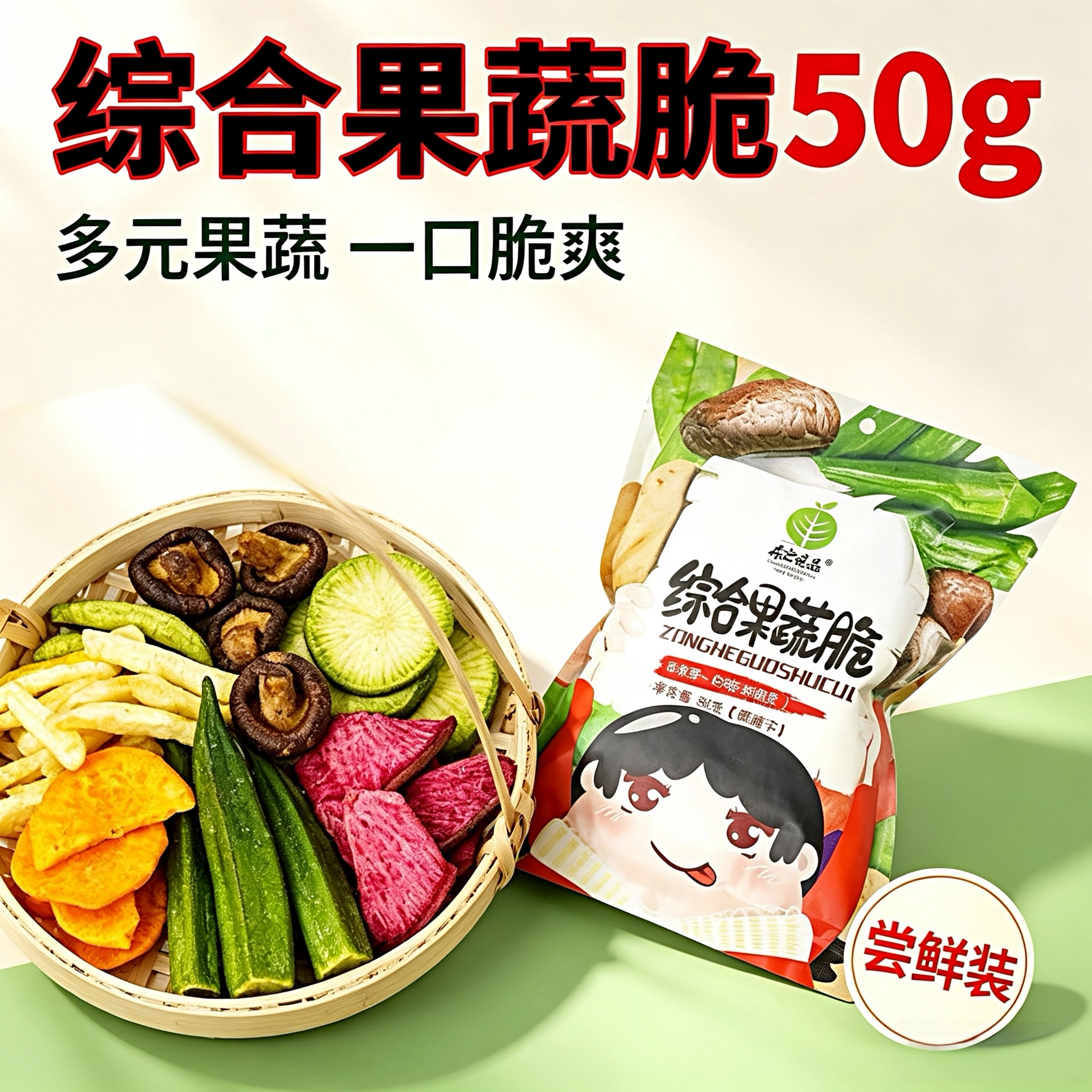 森之良品综合果蔬脆50g*5袋蔬果干/香菇干/混合