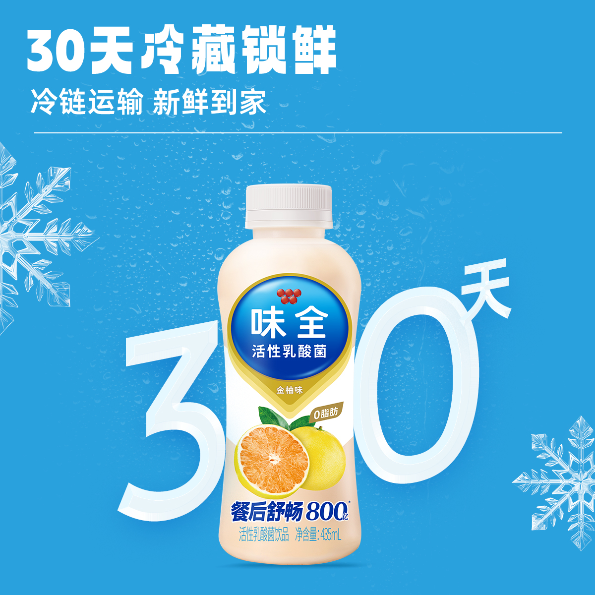 味全活性乳酸菌金柚味饮料435ml*12瓶低温冷藏组合饮品新鲜营养