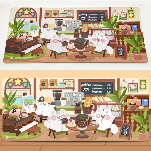 迷甜会社PU原创猫咪鼠标垫可爱