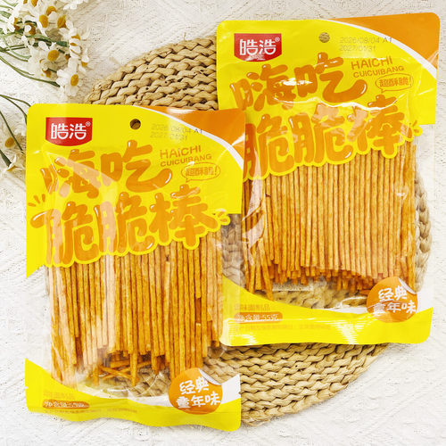 皓浩嗨吃脆脆棒55g辣棒辣条8090儿时怀旧休闲辣丝零食小吃